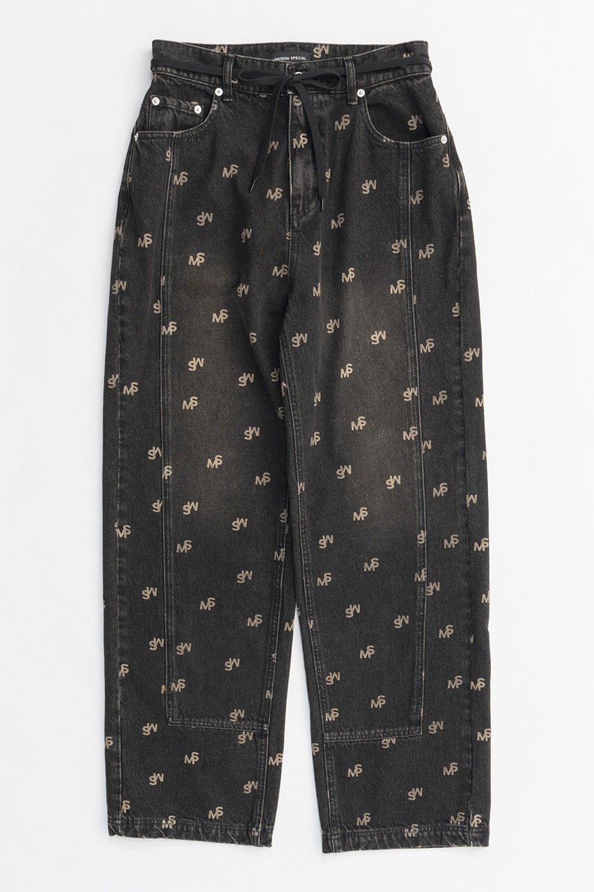 【メゾンスペシャル/MAISON SPECIAL】のMonogram Print Denim Pants/モノグラムプリントデニム 人気、トレンドファッション・服の通販 founy(ファニー) 　ファッション　Fashion　レディースファッション　Fashion for Women　パンツ　Pants & Trousers　デニムパンツ・ジーンズ・美脚デニム　Denim Jeans & Pants　ヴィンテージ　Vintage Style　シンプル　Simple, Minimal　ツイル　Twist, Twisted Detail　デニム　Denim, Jeans Material　プリント　Print, Printed Pattern　ワイド　Wide, Wide Fit　A/W・秋冬　Autumn/Winter　 other-1|ID: prp329100004608285 ipo3291000000032931189