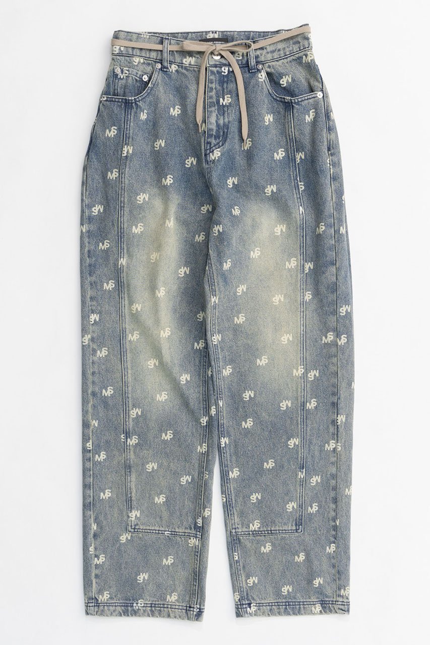 【メゾンスペシャル/MAISON SPECIAL】のMonogram Print Denim Pants/モノグラムプリントデニム インテリア・キッズ・メンズ・レディースファッション・服の通販 founy(ファニー) 　ファッション　Fashion　レディースファッション　Fashion for Women　パンツ　Pants & Trousers　デニムパンツ・ジーンズ・美脚デニム　Denim Jeans & Pants　ヴィンテージ　Vintage Style　シンプル　Simple, Minimal　ツイル　Twist, Twisted Detail　デニム　Denim, Jeans Material　プリント　Print, Printed Pattern　ワイド　Wide, Wide Fit　A/W・秋冬　Autumn/Winter　BLU(ブルー)|ID: prp329100004608285 ipo3291000000032931207