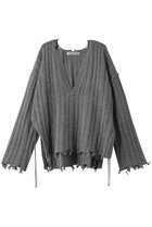 【プランク プロジェクト/PRANK PROJECT】のブランジネックニット / Plunge Neck Knit 人気、トレンドファッション・服の通販 founy(ファニー) ファッション Fashion レディースファッション Fashion for Women トップス・カットソー Cut & Sew Tops ニット Knit Tops & Sweaters カジュアルプルオーバー・ニットトップス Pullovers & Knit Tops / Casual Pullovers おすすめ Recommended / Our Picks アシンメトリー Asymmetrical Style インナー Innerwear スリット Slit, Slit Detail ダメージ Distressed, Destroyed thumbnail GRY(グレー)|ID: prp329100004608286 ipo3291000000034980612
