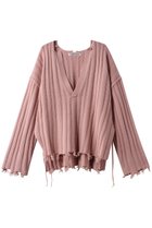 【プランク プロジェクト/PRANK PROJECT】のブランジネックニット / Plunge Neck Knit 人気、トレンドファッション・服の通販 founy(ファニー) ファッション Fashion レディースファッション Fashion for Women トップス・カットソー Cut & Sew Tops ニット Knit Tops & Sweaters カジュアルプルオーバー・ニットトップス Pullovers & Knit Tops / Casual Pullovers おすすめ Recommended / Our Picks アシンメトリー Asymmetrical Style インナー Innerwear スリット Slit, Slit Detail ダメージ Distressed, Destroyed thumbnail PNK(ピンク)|ID: prp329100004608286 ipo3291000000034980614