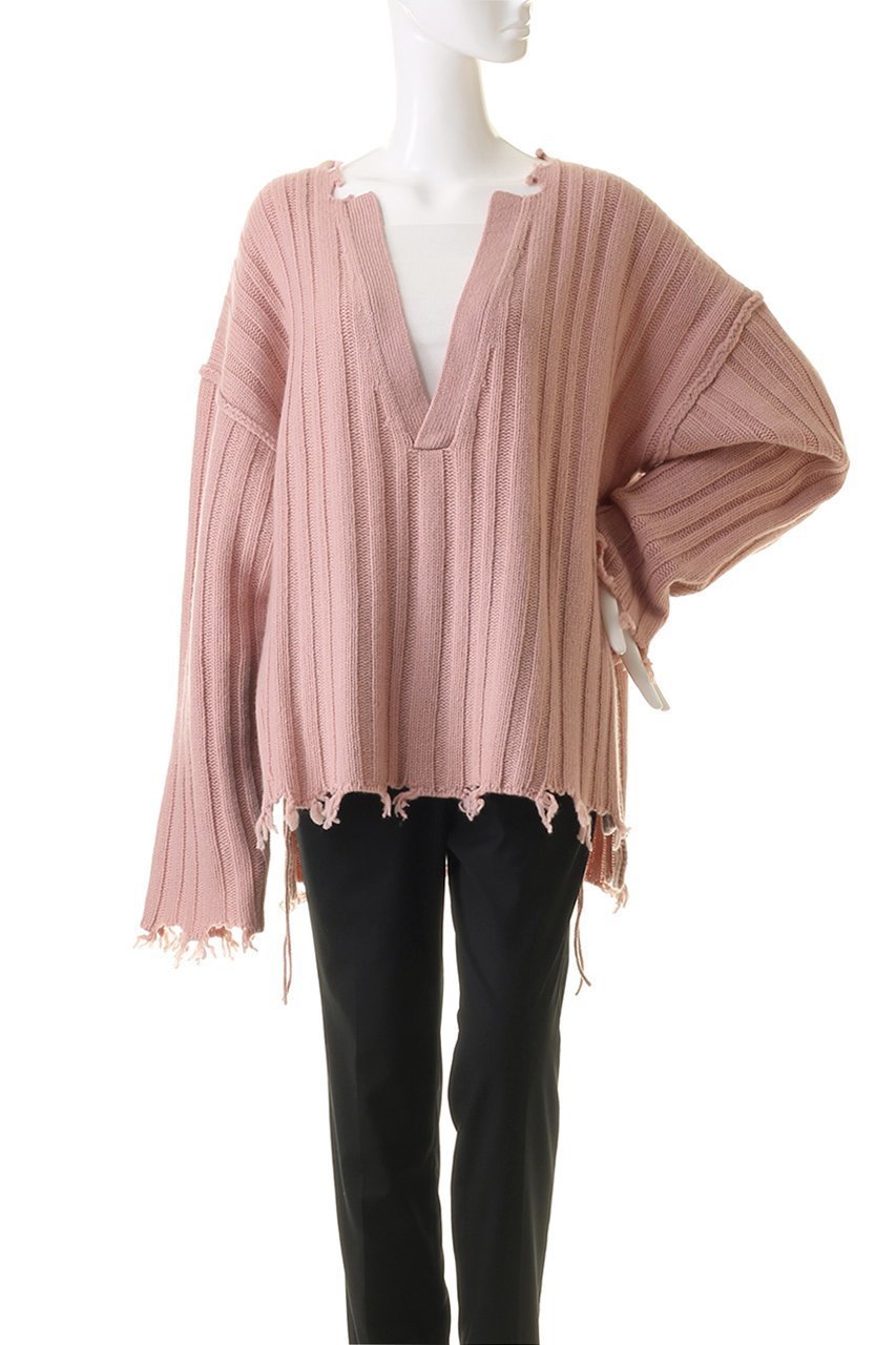 【プランク プロジェクト/PRANK PROJECT】のブランジネックニット / Plunge Neck Knit 人気、トレンドファッション・服の通販 founy(ファニー) 　ファッション　Fashion　レディースファッション　Fashion for Women　トップス・カットソー　Cut & Sew Tops　ニット　Knit Tops & Sweaters　カジュアルプルオーバー・ニットトップス　Pullovers & Knit Tops / Casual Pullovers　おすすめ　Recommended / Our Picks　アシンメトリー　Asymmetrical Style　インナー　Innerwear　スリット　Slit, Slit Detail　ダメージ　Distressed, Destroyed　other-2|ID: prp329100004608286 ipo3291000000034980616