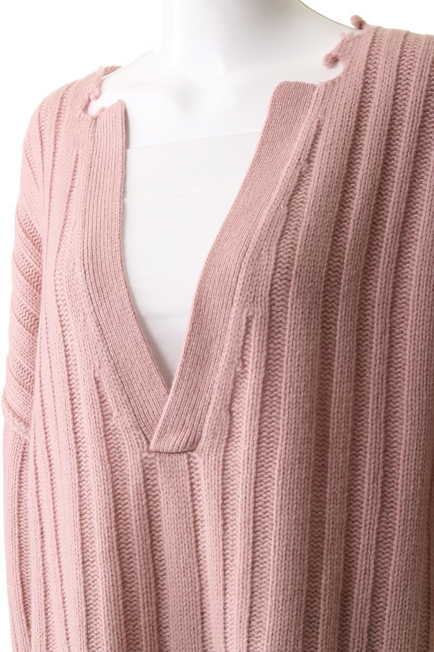 【プランク プロジェクト/PRANK PROJECT】のブランジネックニット / Plunge Neck Knit 人気、トレンドファッション・服の通販 founy(ファニー) 　ファッション　Fashion　レディースファッション　Fashion for Women　トップス・カットソー　Cut & Sew Tops　ニット　Knit Tops & Sweaters　カジュアルプルオーバー・ニットトップス　Pullovers & Knit Tops / Casual Pullovers　おすすめ　Recommended / Our Picks　アシンメトリー　Asymmetrical Style　インナー　Innerwear　スリット　Slit, Slit Detail　ダメージ　Distressed, Destroyed　other-5|ID: prp329100004608286 ipo3291000000034980619