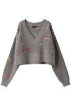 【メゾンスペシャル/MAISON SPECIAL】のV-neck Embroidery Knitwear/Vネックエンブロイダリーニット GRY(グレー)|ID: prp329100004608287 ipo3291000000032931441