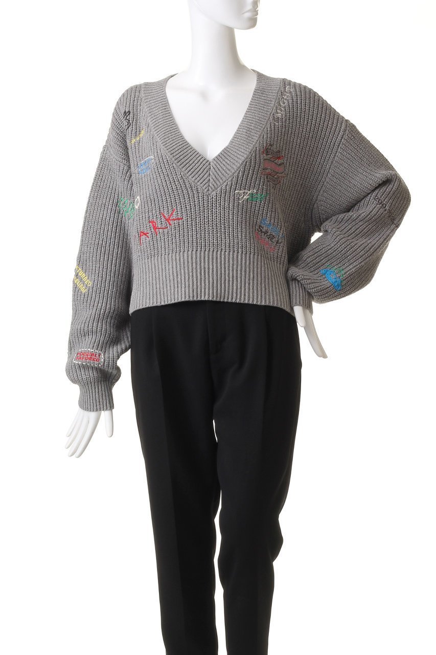 【メゾンスペシャル/MAISON SPECIAL】のV-neck Embroidery Knitwear/Vネックエンブロイダリーニット 人気、トレンドファッション・服の通販 founy(ファニー) 　ファッション　Fashion　レディースファッション　Fashion for Women　トップス・カットソー　Cut & Sew Tops　ニット　Knit Tops & Sweaters　カジュアルプルオーバー・ニットトップス　Pullovers & Knit Tops / Casual Pullovers　Vネックトップス　V-Neck Tops / V-Cut Neckline Shirts　おすすめ　Recommended / Our Picks　グラフィック　Graphic, Graphic Design　other-2|ID: prp329100004608287 ipo3291000000032931474