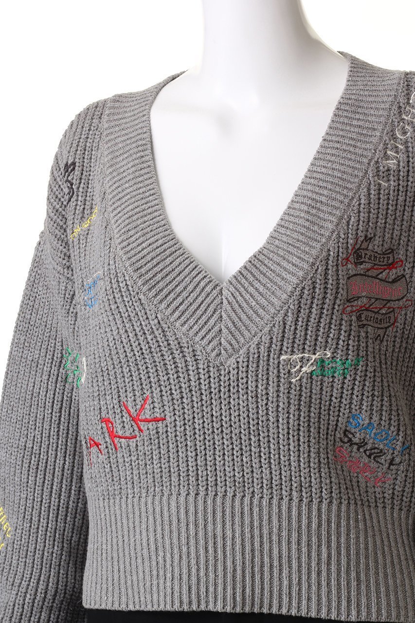 【メゾンスペシャル/MAISON SPECIAL】のV-neck Embroidery Knitwear/Vネックエンブロイダリーニット 人気、トレンドファッション・服の通販 founy(ファニー) 　ファッション　Fashion　レディースファッション　Fashion for Women　トップス・カットソー　Cut & Sew Tops　ニット　Knit Tops & Sweaters　カジュアルプルオーバー・ニットトップス　Pullovers & Knit Tops / Casual Pullovers　Vネックトップス　V-Neck Tops / V-Cut Neckline Shirts　おすすめ　Recommended / Our Picks　グラフィック　Graphic, Graphic Design　other-5|ID: prp329100004608287 ipo3291000000032931506
