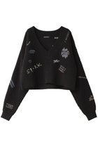 【メゾンスペシャル/MAISON SPECIAL】のV-neck Embroidery Knitwear/Vネックエンブロイダリーニット BLK(ブラック)|ID: prp329100004608287 ipo3291000000034909864