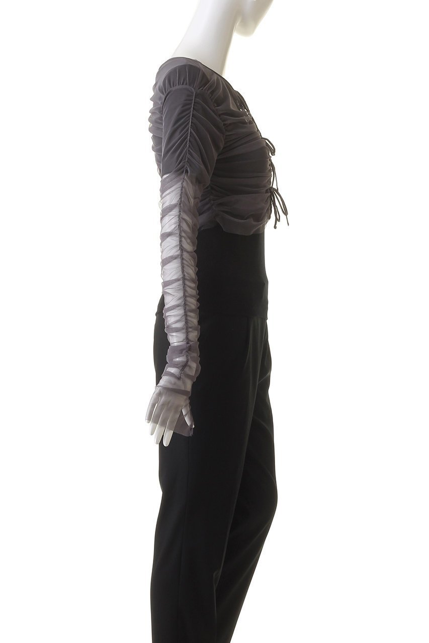 【メゾンスペシャル/MAISON SPECIAL】の【ELLE SHOP 限定】マルチウェイチュールギャザーレイヤードトップ 人気、トレンドファッション・服の通販 founy(ファニー) 　ファッション　Fashion　レディースファッション　Fashion for Women　トップス・カットソー　Cut & Sew Tops　シャツ・ブラウス・オフィスカジュアル　Elegant Blouses & Button-Ups　ロングTシャツ・Tシャツ　Longline T-Shirts & Tees　カットソー・ベーシックTシャツ　Cut-and-Sewn Tops / Stretch Tees & Basics　ギャザー　Gathered, Ruffled　ショート　Short, Short Length　スリーブ　Sleeve, Long Sleeve / Short Sleeve　チュール　Tulip, Tulip Motif　フィット　Fit, Slim Fit　別注　Limited Edition, Custom Order　other-3|ID: prp329100004608289 ipo3291000000032931630