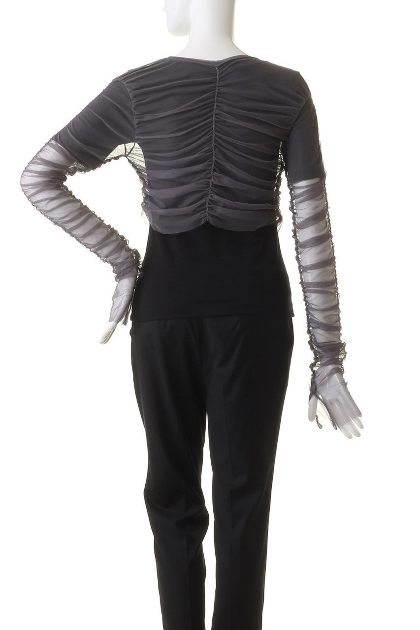 【メゾンスペシャル/MAISON SPECIAL】の【ELLE SHOP 限定】マルチウェイチュールギャザーレイヤードトップ 人気、トレンドファッション・服の通販 founy(ファニー) 　ファッション　Fashion　レディースファッション　Fashion for Women　トップス・カットソー　Cut & Sew Tops　シャツ・ブラウス・オフィスカジュアル　Elegant Blouses & Button-Ups　ロングTシャツ・Tシャツ　Longline T-Shirts & Tees　カットソー・ベーシックTシャツ　Cut-and-Sewn Tops / Stretch Tees & Basics　ギャザー　Gathered, Ruffled　ショート　Short, Short Length　スリーブ　Sleeve, Long Sleeve / Short Sleeve　チュール　Tulip, Tulip Motif　フィット　Fit, Slim Fit　別注　Limited Edition, Custom Order　other-4|ID: prp329100004608289 ipo3291000000034954495