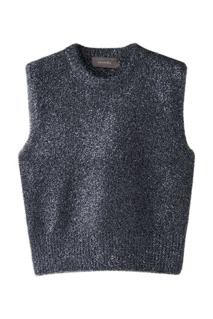 【エリオポール/heliopole】のフェザーヤーングリッターニットベスト インテリア・キッズ・メンズ・レディースファッション・服の通販 founy(ファニー) https://founy.com/ ファッション Fashion レディースファッション Fashion for Women トップス・カットソー Cut & Sew Tops ニット Knit Tops & Sweaters ベスト&ジレ / 重ね着スタイル Vests & Gilets カジュアルプルオーバー・ニットトップス Pullovers & Knit Tops / Casual Pullovers ハイネック High Neck, Mock Neck メタリック Metallic, Shiny Finish |ID: prp329100004608290 ipo3291000000035067706