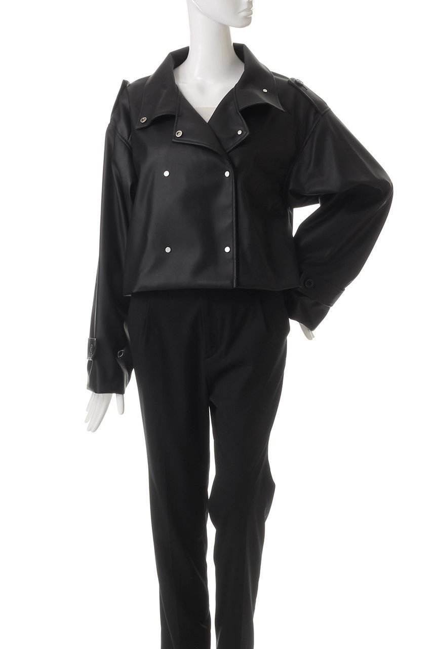 【ミディウミソリッド/MIDIUMISOLID】のsynthetic leather double trench JK.M ジャケット 人気、トレンドファッション・服の通販 founy(ファニー) 　ファッション　Fashion　レディースファッション　Fashion for Women　アウター　Coat / Outerwear Collection　レディースジャケット・軽アウター　Jackets　ジャケット　Jacket, Outerwear　ボトム　Bottoms, Lower Wear　other-2|ID: prp329100004608295 ipo3291000000032932059