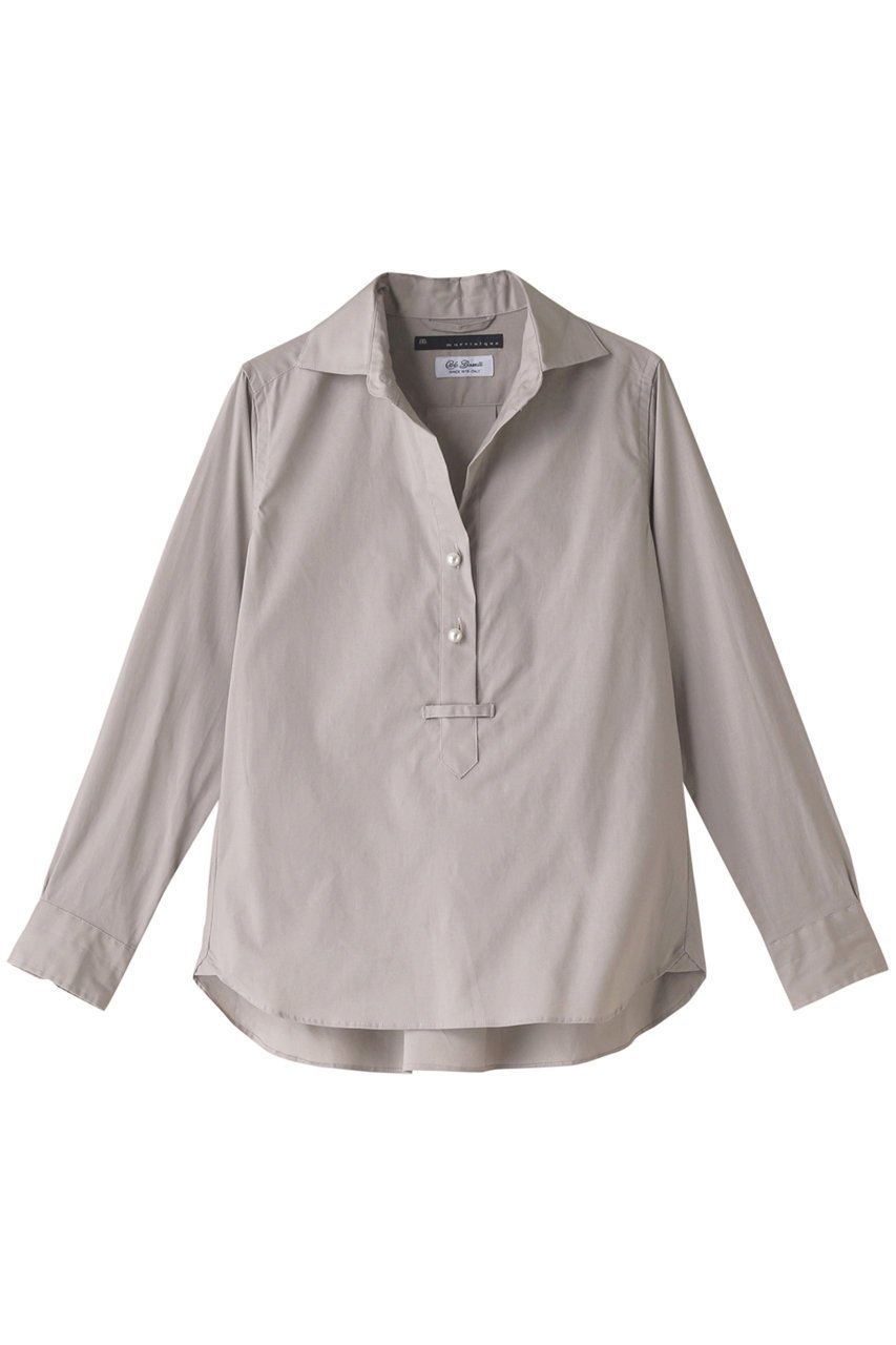【マルティニーク/martinique】のパールスキッパーブラウス インテリア・キッズ・メンズ・レディースファッション・服の通販 founy(ファニー) 　ファッション　Fashion　レディースファッション　Fashion for Women　トップス・カットソー　Cut & Sew Tops　シャツ・ブラウス・オフィスカジュアル　Elegant Blouses & Button-Ups　アクセサリー　Fashion Accessories　スキッパー　Skipper, Open Collar　スリーブ　Sleeve, Long Sleeve / Short Sleeve　デコルテ　Décolleté, Neckline　パール　Pearl, Pearl Accent　ロング　Long, Long-Length　エレガント 上品　Elegant　トープ|ID: prp329100004608296 ipo3291000000032932075