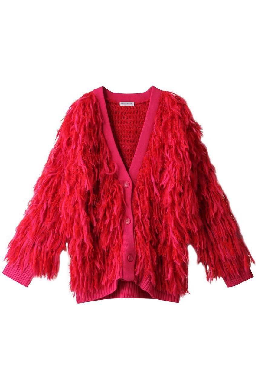 【メゾンスペシャル/MAISON SPECIAL】のシャギーフリンジハンドカーディガン インテリア・キッズ・メンズ・レディースファッション・服の通販 founy(ファニー) 　ファッション　Fashion　レディースファッション　Fashion for Women　トップス・カットソー　Cut & Sew Tops　ニット　Knit Tops & Sweaters　カーディガン・羽織り　Layered Style Cardigans　カーディガン　Cardigan, Knitwear　ストレート　Straight, Straight Cut　フェザーヤーン　Feather Yarn, Fluffy Yarn　フリンジ　Fringe, Tassel　メランジ　Melange, Mixed Yarn　手編み　Hand-Knitted, Handmade Knit　PNK(ピンク)|ID: prp329100004608297 ipo3291000000034909884