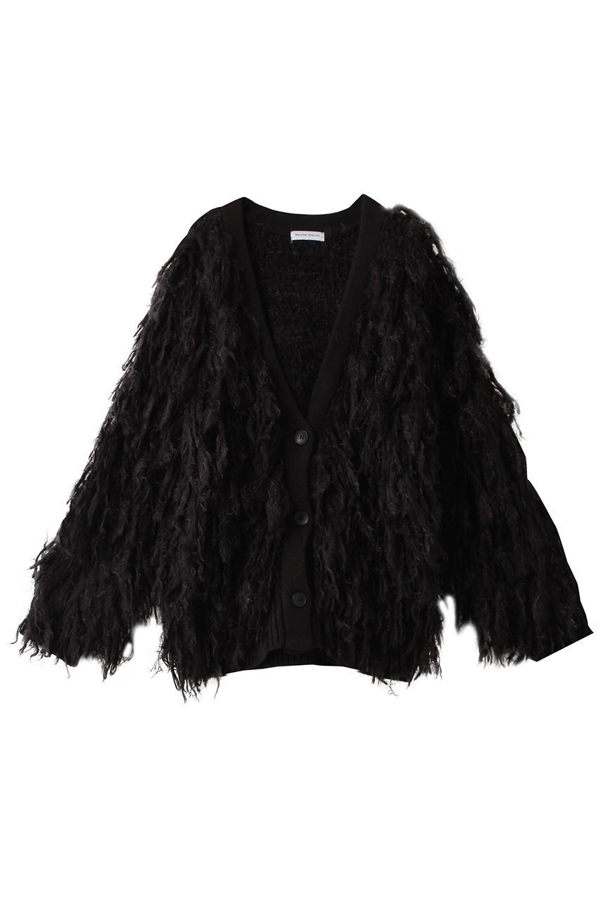 【メゾンスペシャル/MAISON SPECIAL】のシャギーフリンジハンドカーディガン インテリア・キッズ・メンズ・レディースファッション・服の通販 founy(ファニー) ファッション Fashion レディースファッション Fashion for Women トップス・カットソー Cut & Sew Tops ニット Knit Tops & Sweaters カーディガン・羽織り Layered Style Cardigans カーディガン Cardigan, Knitwear ストレート Straight, Straight Cut フェザーヤーン Feather Yarn, Fluffy Yarn フリンジ Fringe, Tassel メランジ Melange, Mixed Yarn 手編み Hand-Knitted, Handmade Knit BLK(ブラック)|ID: prp329100004608297 ipo3291000000036022975
