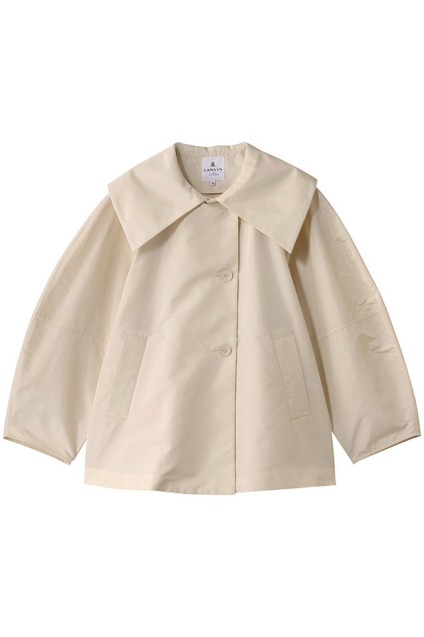 【ランバン オン ブルー/LANVIN en Bleu】のビッグカラーライトタフタミドルコート インテリア・キッズ・メンズ・レディースファッション・服の通販 founy(ファニー) 　ファッション　Fashion　レディースファッション　Fashion for Women　アウター　Coat / Outerwear Collection　コート・ロングコート・ピーコート　Long Coats, Peacoats & More　エレガント 上品　Elegant　シンプル　Simple, Minimal　タフタ　Taffeta, Structured Fabric　ビッグ　Big, Oversized　ミドル　Middle Length, Mid Height　ロング　Long, Long-Length　オフ|ID: prp329100004608298 ipo3291000000034825817