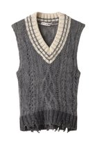【プランク プロジェクト/PRANK PROJECT】のシアーチルデンニットベスト / Sheer Tilden Knit Vest GRY(グレー)|ID: prp329100004608304 ipo3291000000032932379