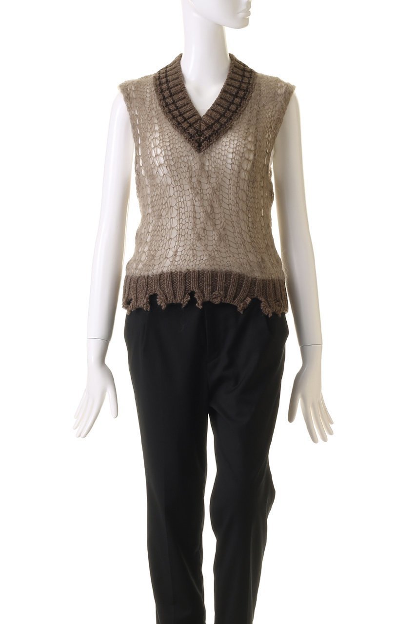 【プランク プロジェクト/PRANK PROJECT】のシアーチルデンニットベスト / Sheer Tilden Knit Vest 人気、トレンドファッション・服の通販 founy(ファニー) 　ファッション　Fashion　レディースファッション　Fashion for Women　トップス・カットソー　Cut & Sew Tops　ニット　Knit Tops & Sweaters　ベスト&ジレ / 重ね着スタイル　Vests & Gilets　カジュアルプルオーバー・ニットトップス　Pullovers & Knit Tops / Casual Pullovers　ダメージ　Distressed, Destroyed　other-2|ID: prp329100004608304 ipo3291000000032932401