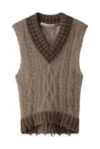 【プランク プロジェクト/PRANK PROJECT】のシアーチルデンニットベスト / Sheer Tilden Knit Vest MOC(モカ)|ID: prp329100004608304 ipo3291000000035067720