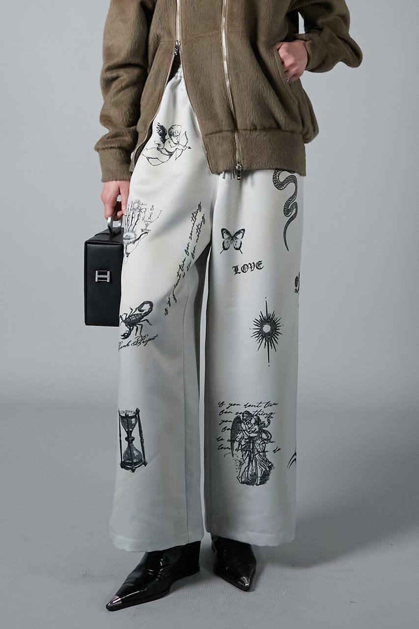 【プランク プロジェクト/PRANK PROJECT】のTATOOプリントパンツ/TATOO Printed Pants 人気、トレンドファッション・服の通販 founy(ファニー) 　ファッション　Fashion　レディースファッション　Fashion for Women　パンツ　Pants & Trousers　サテン　Satin, Glossy Fabric　ダブル　Double, Double-Breasted　プリント　Print, Printed Pattern　モチーフ　Motif, Design Theme　リラックス　Relax, Relaxed Fit　ヴィンテージ　Vintage Style　other-3|ID: prp329100004608329 ipo3291000000032933602