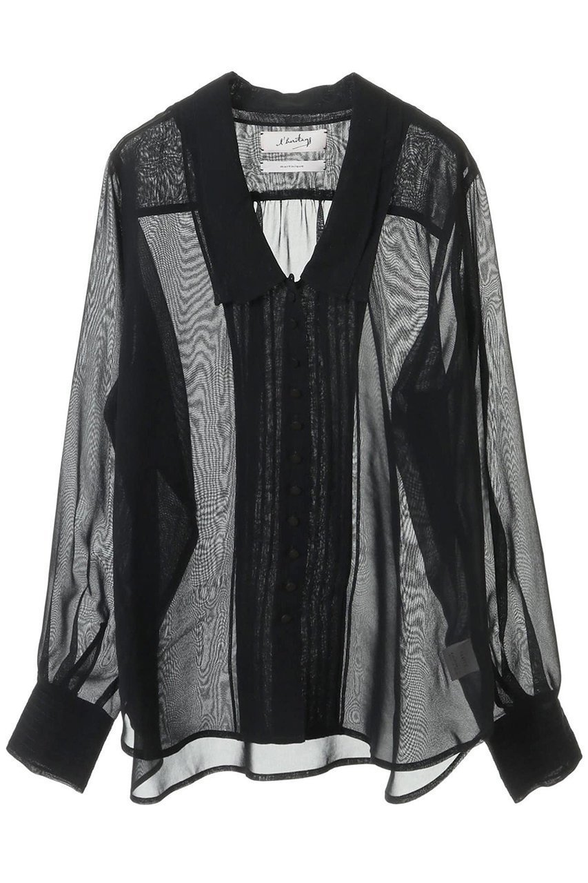 【マルティニーク/martinique】の【l heritage martinique】ダブルカラーブラウス 人気、トレンドファッション・服の通販 founy(ファニー) 　ファッション　Fashion　レディースファッション　Fashion for Women　トップス・カットソー　Cut & Sew Tops　シャツ・ブラウス・オフィスカジュアル　Elegant Blouses & Button-Ups　クラシカル　Classical, Vintage-Inspired　クラシック　Classic, Timeless Style　スタンダード　Standard, Basic　スリーブ　Sleeve, Long Sleeve / Short Sleeve　ダブル　Double, Double-Breasted　ビスチェ　Bustier, Corset Top　フロント　Front, Front Design　ロング　Long, Long-Length　ヴィンテージ　Vintage Style　 other-1|ID: prp329100004608330 ipo3291000000032933597