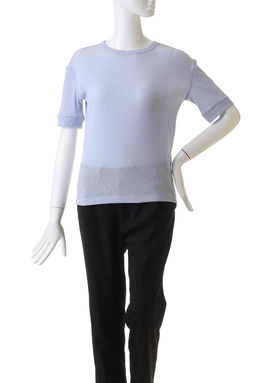 【エリオポール/heliopole】のドライタッチリブクルーネックトップ 人気、トレンドファッション・服の通販 founy(ファニー) 　ファッション　Fashion　レディースファッション　Fashion for Women　トップス・カットソー　Cut & Sew Tops　シャツ・ブラウス・オフィスカジュアル　Elegant Blouses & Button-Ups　ロングTシャツ・Tシャツ　Longline T-Shirts & Tees　カットソー・ベーシックTシャツ　Cut-and-Sewn Tops / Stretch Tees & Basics　コンパクト　Compact, Small Size　ショート　Short, Short Length　スリーブ　Sleeve, Long Sleeve / Short Sleeve　リゾート　Resort, Vacation Style　夏　Summer　other-2|ID: prp329100004608334 ipo3291000000032933874