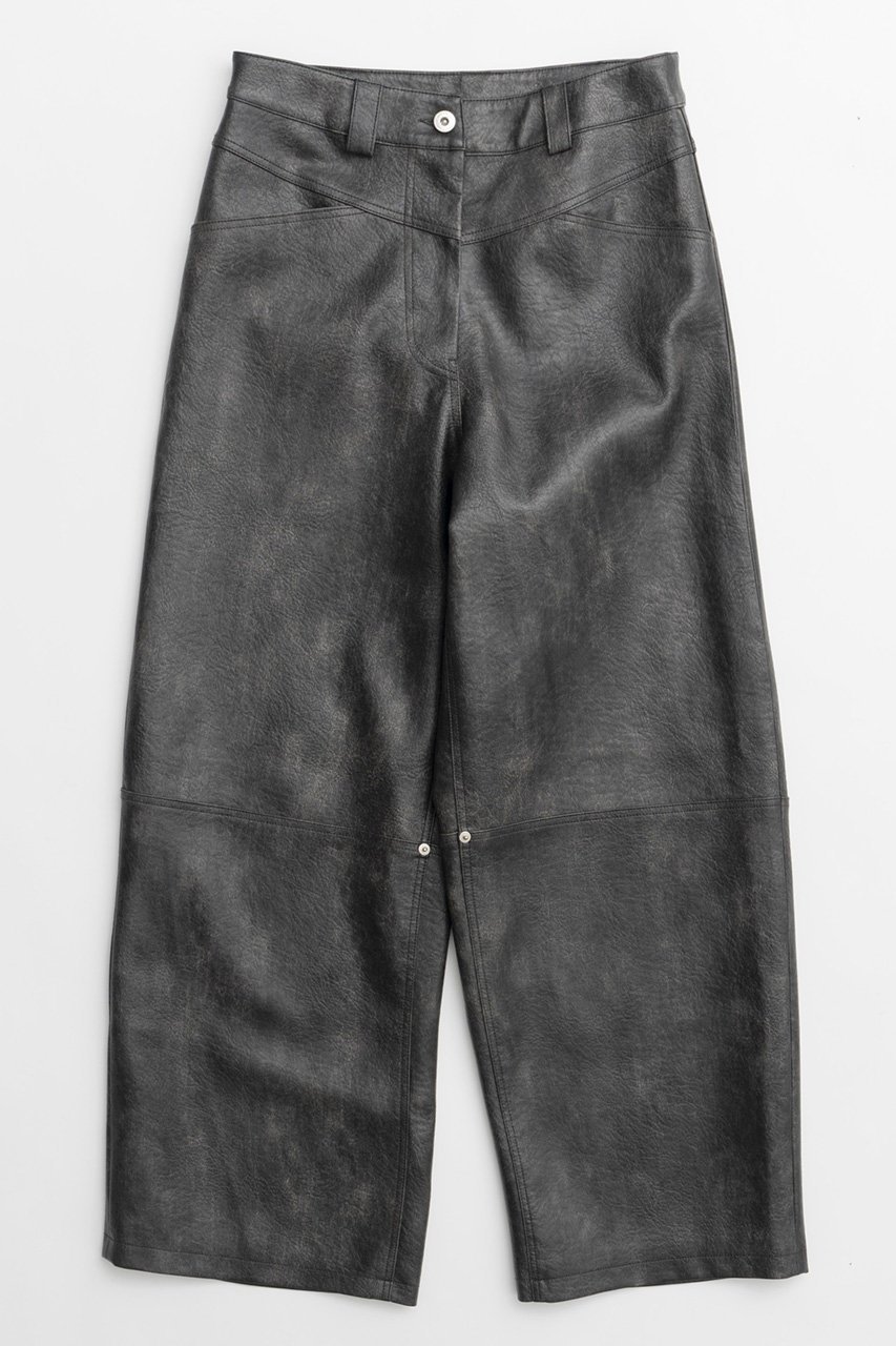 【メゾンスペシャル/MAISON SPECIAL】のCocoon Wide Silhouette Vegan Leather Pants/コクーンワイドヴィーガンレザーパンツ インテリア・キッズ・メンズ・レディースファッション・服の通販 founy(ファニー) 　ファッション　Fashion　レディースファッション　Fashion for Women　パンツ　Pants & Trousers　コンパクト　Compact, Small Size　フェイクレザー　Faux Leather, PU Leather　メランジ　Melange, Mixed Yarn　ルーズ　Loose, Oversized　ヴィンテージ　Vintage Style　BLK(ブラック)|ID: prp329100004608344 ipo3291000000032934151