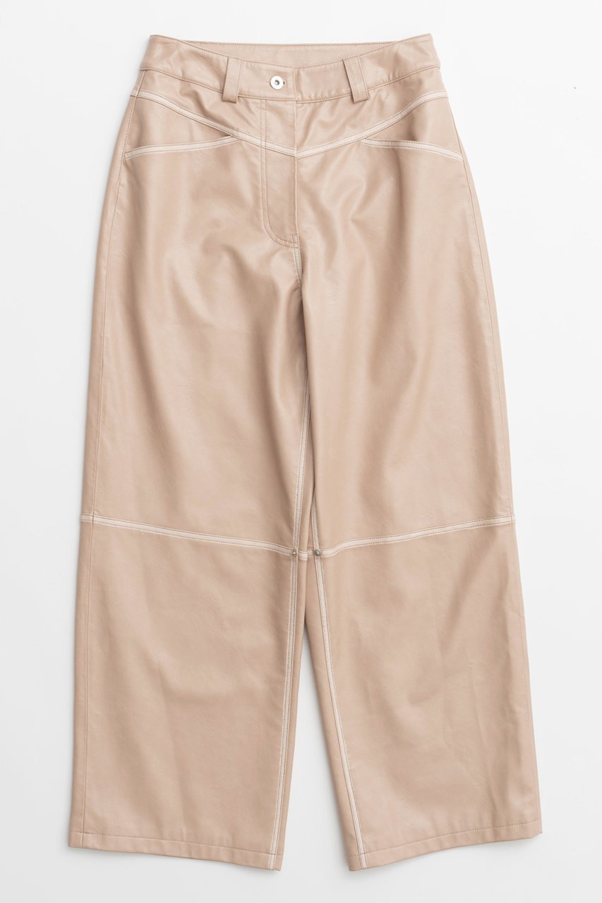 【メゾンスペシャル/MAISON SPECIAL】のCocoon Wide Silhouette Vegan Leather Pants/コクーンワイドヴィーガンレザーパンツ インテリア・キッズ・メンズ・レディースファッション・服の通販 founy(ファニー) 　ファッション　Fashion　レディースファッション　Fashion for Women　パンツ　Pants & Trousers　コンパクト　Compact, Small Size　フェイクレザー　Faux Leather, PU Leather　メランジ　Melange, Mixed Yarn　ルーズ　Loose, Oversized　ヴィンテージ　Vintage Style　PNK(ピンク)|ID: prp329100004608344 ipo3291000000032934158