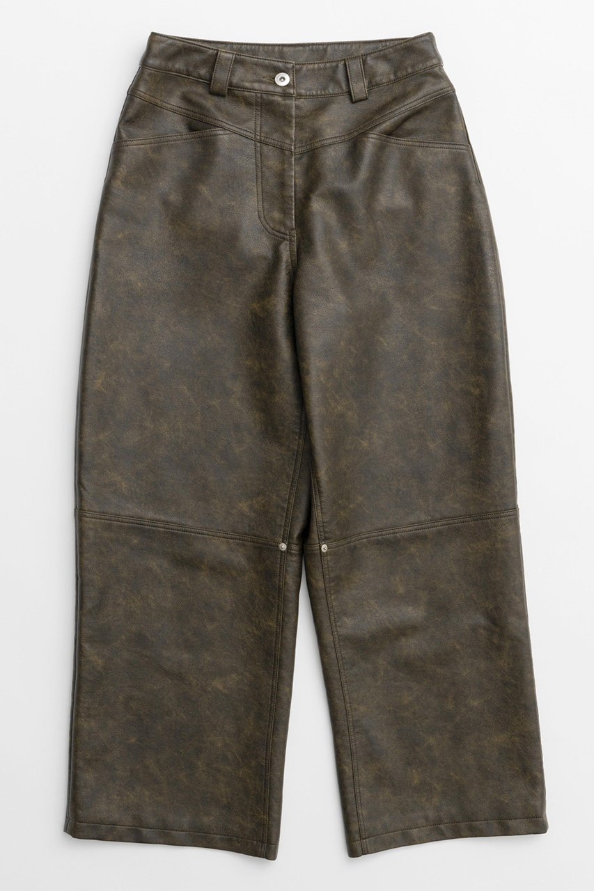 【メゾンスペシャル/MAISON SPECIAL】のCocoon Wide Silhouette Vegan Leather Pants/コクーンワイドヴィーガンレザーパンツ インテリア・キッズ・メンズ・レディースファッション・服の通販 founy(ファニー) 　ファッション　Fashion　レディースファッション　Fashion for Women　パンツ　Pants & Trousers　コンパクト　Compact, Small Size　フェイクレザー　Faux Leather, PU Leather　メランジ　Melange, Mixed Yarn　ルーズ　Loose, Oversized　ヴィンテージ　Vintage Style　BRN(ブラウン)|ID: prp329100004608344 ipo3291000000032934167