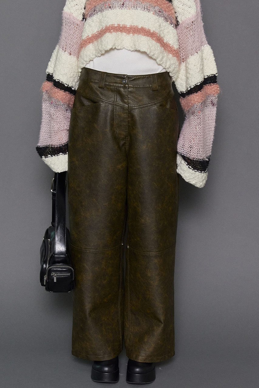 【メゾンスペシャル/MAISON SPECIAL】のCocoon Wide Silhouette Vegan Leather Pants/コクーンワイドヴィーガンレザーパンツ 人気、トレンドファッション・服の通販 founy(ファニー) 　ファッション　Fashion　レディースファッション　Fashion for Women　パンツ　Pants & Trousers　コンパクト　Compact, Small Size　フェイクレザー　Faux Leather, PU Leather　メランジ　Melange, Mixed Yarn　ルーズ　Loose, Oversized　ヴィンテージ　Vintage Style　other-8|ID: prp329100004608344 ipo3291000000032934229