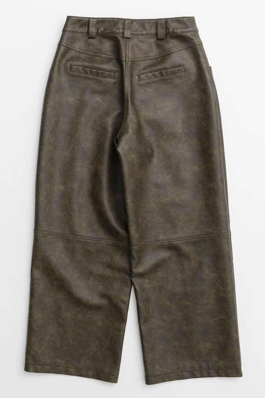 【メゾンスペシャル/MAISON SPECIAL】のCocoon Wide Silhouette faux Leather Pants/コクーンワイドフェイクレザーパンツ 人気、トレンドファッション・服の通販 founy(ファニー) 　ファッション　Fashion　レディースファッション　Fashion for Women　パンツ　Pants & Trousers　コンパクト　Compact, Small Size　フェイクレザー　Faux Leather, PU Leather　メランジ　Melange, Mixed Yarn　ルーズ　Loose, Oversized　ヴィンテージ　Vintage Style　other-4|ID: prp329100004608344 ipo3291000000034910053