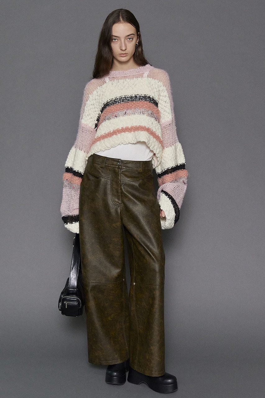 【メゾンスペシャル/MAISON SPECIAL】のCocoon Wide Silhouette faux Leather Pants/コクーンワイドフェイクレザーパンツ 人気、トレンドファッション・服の通販 founy(ファニー) 　ファッション　Fashion　レディースファッション　Fashion for Women　パンツ　Pants & Trousers　コンパクト　Compact, Small Size　フェイクレザー　Faux Leather, PU Leather　メランジ　Melange, Mixed Yarn　ルーズ　Loose, Oversized　ヴィンテージ　Vintage Style　other-7|ID: prp329100004608344 ipo3291000000034910059