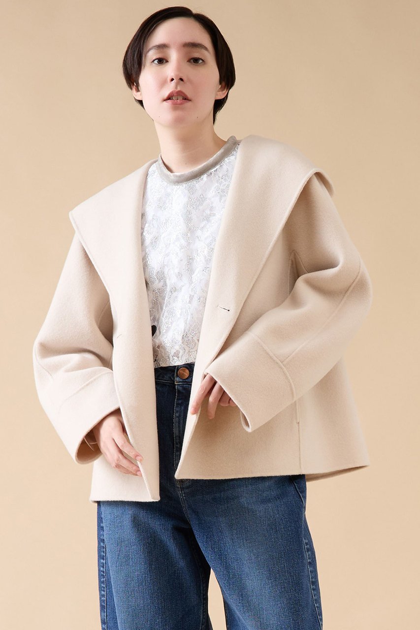 【マルティニーク/martinique】のフードコート インテリア・キッズ・メンズ・レディースファッション・服の通販 founy(ファニー) 　ファッション　Fashion　レディースファッション　Fashion for Women　アウター　Coat / Outerwear Collection　コート・ロングコート・ピーコート　Long Coats, Peacoats & More　おすすめ　Recommended / Our Picks　ガウン　Gown, Robe　ショート　Short, Short Length　ダブル　Double, Double-Breasted　フェイス　Face, Facial Design　フロント　Front, Front Design　定番　Standard, Basic Item　オフホワイト|ID: prp329100004608345 ipo3291000000032934177