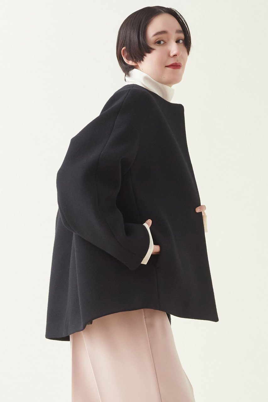 【マルティニーク/martinique】のノーカラーショートコート 人気、トレンドファッション・服の通販 founy(ファニー) 　ファッション　Fashion　レディースファッション　Fashion for Women　アウター　Coat / Outerwear Collection　コート・ロングコート・ピーコート　Long Coats, Peacoats & More　おすすめ　Recommended / Our Picks　ショート　Short, Short Length　バランス　Balance, Style Balance　メルトン　Melton, Heavy Wool　other-2|ID: prp329100004608349 ipo3291000000032934327