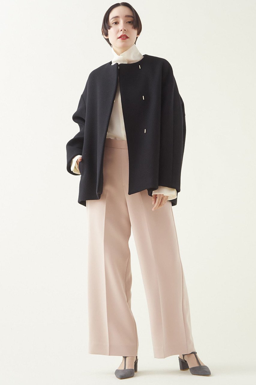 【マルティニーク/martinique】のノーカラーショートコート 人気、トレンドファッション・服の通販 founy(ファニー) 　ファッション　Fashion　レディースファッション　Fashion for Women　アウター　Coat / Outerwear Collection　コート・ロングコート・ピーコート　Long Coats, Peacoats & More　おすすめ　Recommended / Our Picks　ショート　Short, Short Length　バランス　Balance, Style Balance　メルトン　Melton, Heavy Wool　other-4|ID: prp329100004608349 ipo3291000000032934344