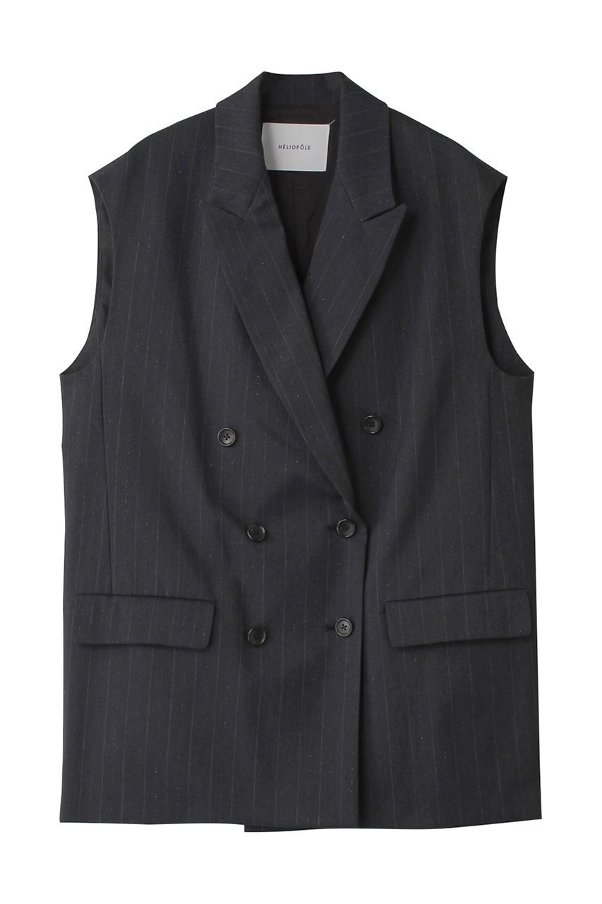【エリオポール/heliopole】のグリッターストライプジレ インテリア・キッズ・メンズ・レディースファッション・服の通販 founy(ファニー) 　ファッション　Fashion　レディースファッション　Fashion for Women　アウター　Coat / Outerwear Collection　レディースジャケット・軽アウター　Jackets　クラシカル　Classical, Vintage-Inspired　ジャケット　Jacket, Outerwear　ストライプ　Stripe, Striped Pattern　ベスト　Vest, Waistcoat　マニッシュ　Mannish, Boyish　リュクス　Luxury, Elegant, High-End, Chic　ネイビー|ID: prp329100004608353 ipo3291000000032934551