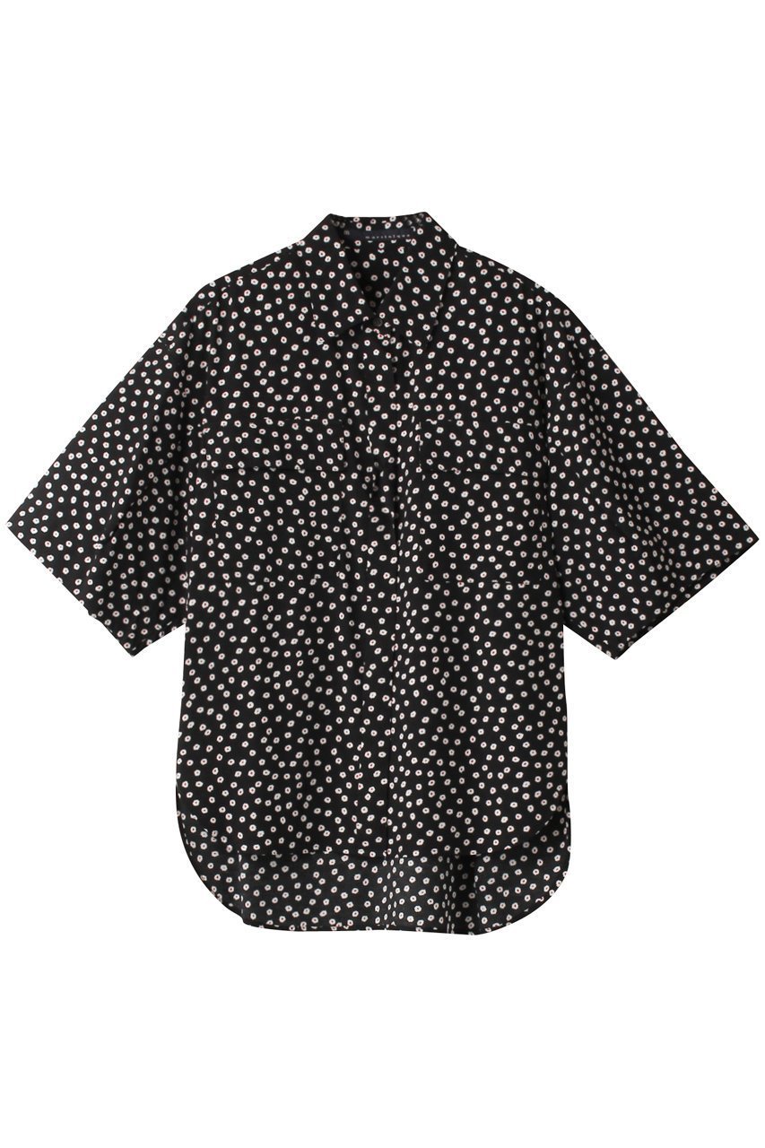 【マルティニーク/martinique】のFLOWERシャツ インテリア・キッズ・メンズ・レディースファッション・服の通販 founy(ファニー) 　ファッション　Fashion　レディースファッション　Fashion for Women　トップス・カットソー　Cut & Sew Tops　シャツ・ブラウス・オフィスカジュアル　Elegant Blouses & Button-Ups　ショート　Short, Short Length　スリーブ　Sleeve, Long Sleeve / Short Sleeve　ハーフ　Half, Half-Length　フラワー　Flower, Floral　プリント　Print, Printed Pattern　ブラックベース|ID: prp329100004608361 ipo3291000000032935023