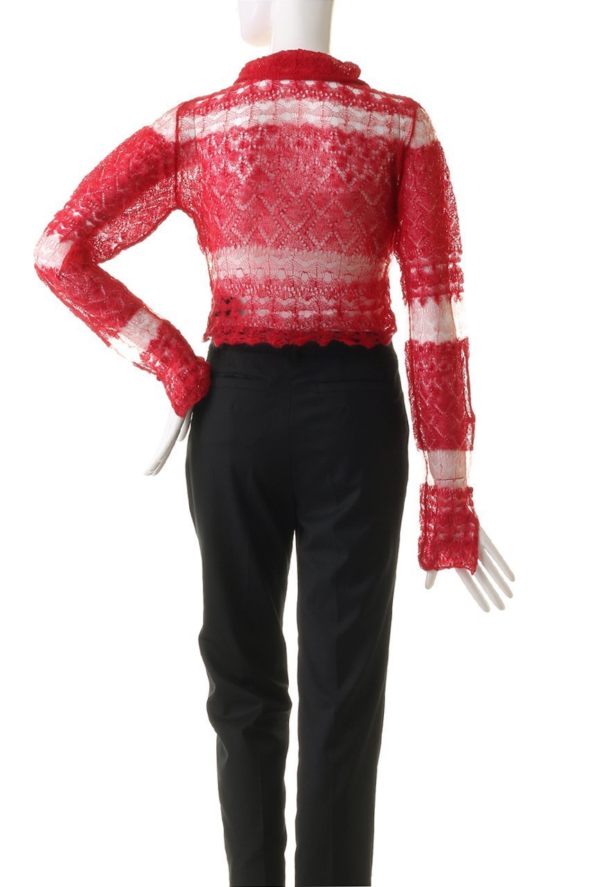 【プランク プロジェクト/PRANK PROJECT】のモヘアレースクロップドカーディガン / Mohair Lace Cropped Cardigan 人気、トレンドファッション・服の通販 founy(ファニー) 　ファッション　Fashion　レディースファッション　Fashion for Women　トップス・カットソー　Cut & Sew Tops　ニット　Knit Tops & Sweaters　カーディガン・羽織り　Layered Style Cardigans　カーディガン　Cardigan, Knitwear　クロップド　Cropped, Short Length　フロント　Front, Front Design　ボーダー　Border, Stripe　レース　Lace, Lace Fabric　other-4|ID: prp329100004608364 ipo3291000000032935161