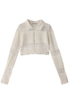 【プランク プロジェクト/PRANK PROJECT】のモヘアレースクロップドカーディガン / Mohair Lace Cropped Cardigan 人気、トレンドファッション・服の通販 founy(ファニー) ファッション Fashion レディースファッション Fashion for Women トップス・カットソー Cut & Sew Tops ニット Knit Tops & Sweaters カーディガン・羽織り Layered Style Cardigans カーディガン Cardigan, Knitwear クロップド Cropped, Short Length フロント Front, Front Design ボーダー Border, Stripe レース Lace, Lace Fabric thumbnail WHT(ホワイト)|ID: prp329100004608364 ipo3291000000034422899