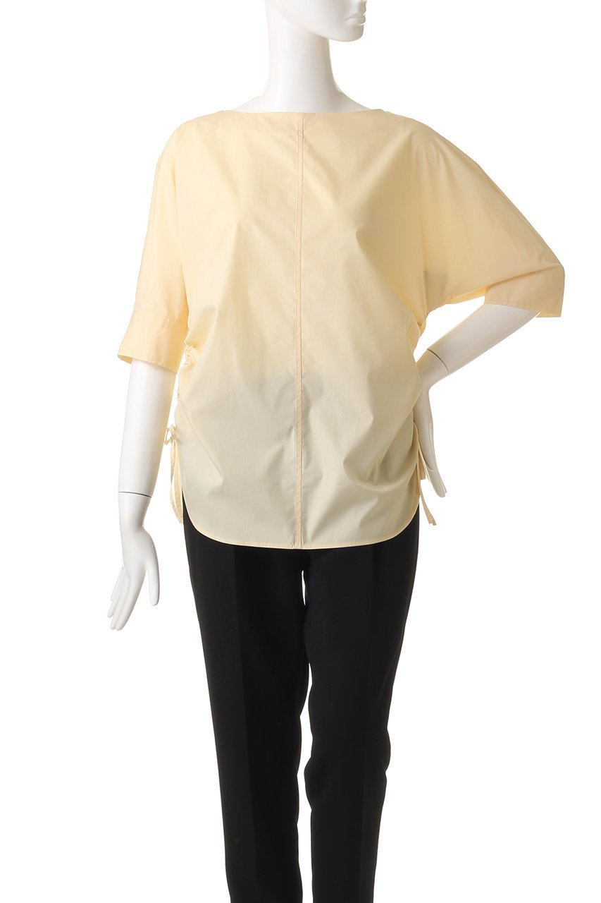 【マルティニーク/martinique】のサイドギャザーブラウス 人気、トレンドファッション・服の通販 founy(ファニー) 　ファッション　Fashion　レディースファッション　Fashion for Women　トップス・カットソー　Cut & Sew Tops　シャツ・ブラウス・オフィスカジュアル　Elegant Blouses & Button-Ups　ギャザー　Gathered, Ruffled　ショート　Short, Short Length　シンプル　Simple, Minimal　スリーブ　Sleeve, Long Sleeve / Short Sleeve　タイプライター　Typewriter Fabric, Crisp Cotton　ブロード　Broadcloth, Fine Cotton　夏　Summer　春　Spring　S/S・春夏　SS, Spring/Summer, Warm Season　other-2|ID: prp329100004608367 ipo3291000000032935231