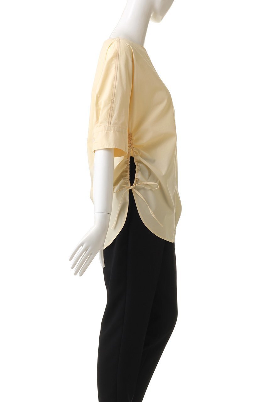 【マルティニーク/martinique】のサイドギャザーブラウス 人気、トレンドファッション・服の通販 founy(ファニー) 　ファッション　Fashion　レディースファッション　Fashion for Women　トップス・カットソー　Cut & Sew Tops　シャツ・ブラウス・オフィスカジュアル　Elegant Blouses & Button-Ups　ギャザー　Gathered, Ruffled　ショート　Short, Short Length　シンプル　Simple, Minimal　スリーブ　Sleeve, Long Sleeve / Short Sleeve　タイプライター　Typewriter Fabric, Crisp Cotton　ブロード　Broadcloth, Fine Cotton　夏　Summer　春　Spring　S/S・春夏　SS, Spring/Summer, Warm Season　other-3|ID: prp329100004608367 ipo3291000000032935241