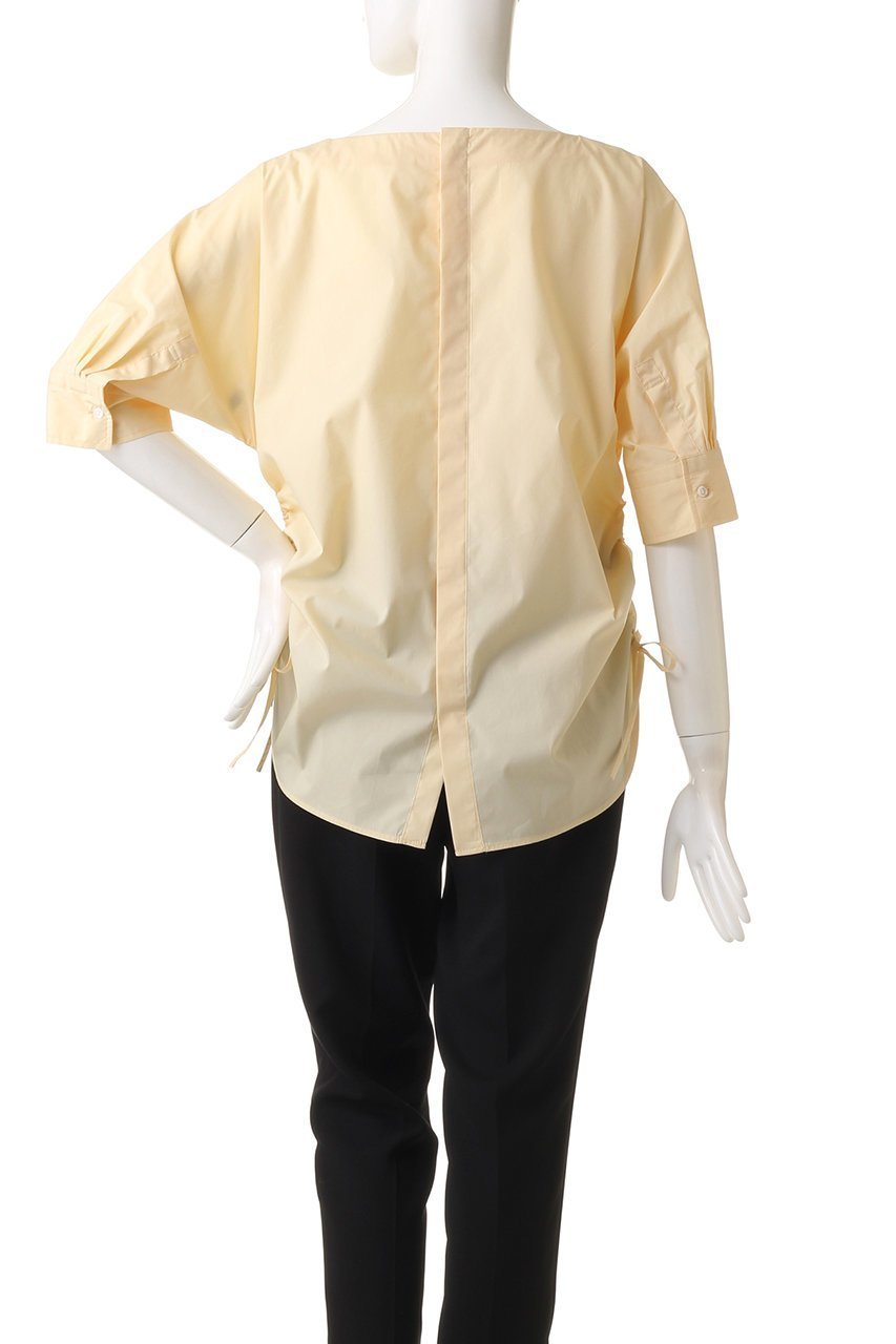 【マルティニーク/martinique】のサイドギャザーブラウス 人気、トレンドファッション・服の通販 founy(ファニー) 　ファッション　Fashion　レディースファッション　Fashion for Women　トップス・カットソー　Cut & Sew Tops　シャツ・ブラウス・オフィスカジュアル　Elegant Blouses & Button-Ups　ギャザー　Gathered, Ruffled　ショート　Short, Short Length　シンプル　Simple, Minimal　スリーブ　Sleeve, Long Sleeve / Short Sleeve　タイプライター　Typewriter Fabric, Crisp Cotton　ブロード　Broadcloth, Fine Cotton　夏　Summer　春　Spring　S/S・春夏　SS, Spring/Summer, Warm Season　other-4|ID: prp329100004608367 ipo3291000000032935248