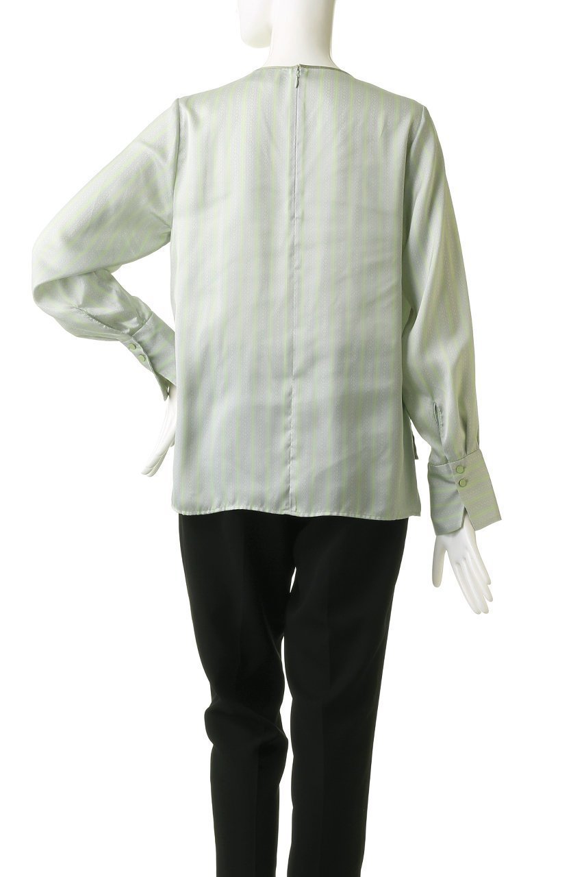 【マルティニーク/martinique】の【l heritage martinique】ストライプレースプリントブラウス 人気、トレンドファッション・服の通販 founy(ファニー) 　ファッション　Fashion　レディースファッション　Fashion for Women　トップス・カットソー　Cut & Sew Tops　シャツ・ブラウス・オフィスカジュアル　Elegant Blouses & Button-Ups　ストライプ　Stripe, Striped Pattern　スリーブ　Sleeve, Long Sleeve / Short Sleeve　センター　Center, Center Line　トレンド　Trend, Trending Now　フレア　Flare, Flared　フロント　Front, Front Design　ボトム　Bottoms, Lower Wear　ロング　Long, Long-Length　エレガント 上品　Elegant　other-4|ID: prp329100004608369 ipo3291000000032935388
