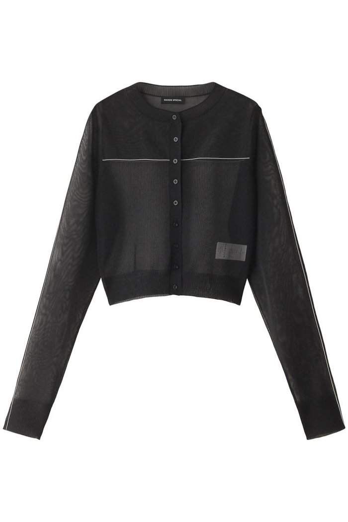 【メゾンスペシャル/MAISON SPECIAL】のColor Line Sheer Knit Cardigan/カラーラインシアーカーディガン インテリア・キッズ・メンズ・レディースファッション・服の通販 founy(ファニー) https://founy.com/ ファッション Fashion レディースファッション Fashion for Women トップス・カットソー Cut & Sew Tops ニット Knit Tops & Sweaters カーディガン・羽織り Layered Style Cardigans カーディガン Cardigan, Knitwear コンパクト Compact, Small Size シアー Sheer, See-Through シンプル Simple, Minimal メッシュ Mesh, Net Fabric 鹿の子 Piqué, Kanoko Fabric |ID: prp329100004608377 ipo3291000000032935609