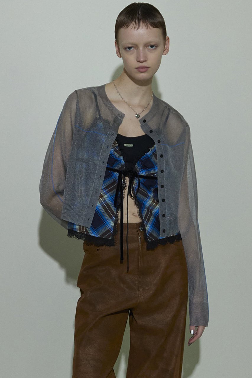【メゾンスペシャル/MAISON SPECIAL】のColor Line Sheer Knit Cardigan/カラーラインシアーカーディガン 人気、トレンドファッション・服の通販 founy(ファニー) 　ファッション　Fashion　レディースファッション　Fashion for Women　トップス・カットソー　Cut & Sew Tops　ニット　Knit Tops & Sweaters　カーディガン・羽織り　Layered Style Cardigans　カーディガン　Cardigan, Knitwear　コンパクト　Compact, Small Size　シアー　Sheer, See-Through　シンプル　Simple, Minimal　メッシュ　Mesh, Net Fabric　鹿の子　Piqué, Kanoko Fabric　other-8|ID: prp329100004608377 ipo3291000000032935692