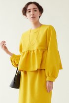【マルティニーク/martinique】のジャガードペプラムブラウス イエロー|ID: prp329100004608388 ipo3291000000036079123
