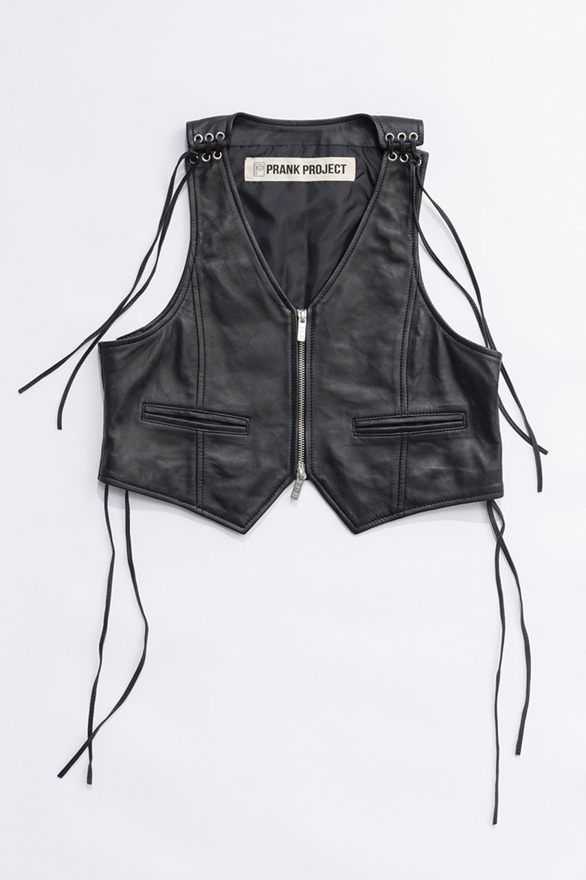 【プランク プロジェクト/PRANK PROJECT】のレザーバイカーベスト / Leather Biker Vest 人気、トレンドファッション・服の通販 founy(ファニー) 　ファッション　Fashion　レディースファッション　Fashion for Women　アウター　Coat / Outerwear Collection　レディースジャケット・軽アウター　Jackets　コンパクト　Compact, Small Size　ジャケット　Jacket, Outerwear　スウェット / スエット　Sweatshirt, Sweatwear　ベスト　Vest, Waistcoat　ポケット　Pocket, Pocket Detail　 other-1|ID: prp329100004608389 ipo3291000000032936169