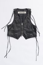 【プランク プロジェクト/PRANK PROJECT】のレザーバイカーベスト / Leather Biker Vest BLK(ブラック)|ID: prp329100004608389 ipo3291000000032936177