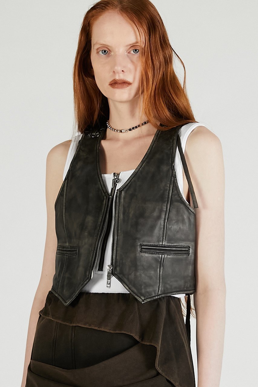 【プランク プロジェクト/PRANK PROJECT】のレザーバイカーベスト / Leather Biker Vest 人気、トレンドファッション・服の通販 founy(ファニー) 　ファッション　Fashion　レディースファッション　Fashion for Women　アウター　Coat / Outerwear Collection　レディースジャケット・軽アウター　Jackets　コンパクト　Compact, Small Size　ジャケット　Jacket, Outerwear　スウェット / スエット　Sweatshirt, Sweatwear　ベスト　Vest, Waistcoat　ポケット　Pocket, Pocket Detail　other-8|ID: prp329100004608389 ipo3291000000032936237