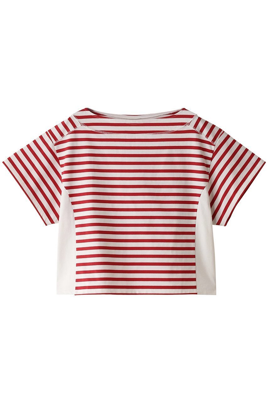 【ア ヴァケーション/A VACATION】の【ELLE SHOP 限定】ボーダーTシャツ(トートバッグ付き) インテリア・キッズ・メンズ・レディースファッション・服の通販 founy(ファニー) 　ファッション　Fashion　レディースファッション　Fashion for Women　トップス・カットソー　Cut & Sew Tops　シャツ・ブラウス・オフィスカジュアル　Elegant Blouses & Button-Ups　ロングTシャツ・Tシャツ　Longline T-Shirts & Tees　カットソー・ベーシックTシャツ　Cut-and-Sewn Tops / Stretch Tees & Basics　クロップド　Cropped, Short Length　ショート　Short, Short Length　スリーブ　Sleeve, Long Sleeve / Short Sleeve　フォルム　Silhouette, Form　ボーダー　Border, Stripe　水着　Swimsuit, Swimwear　レッド|ID: prp329100004608394 ipo3291000000032936460