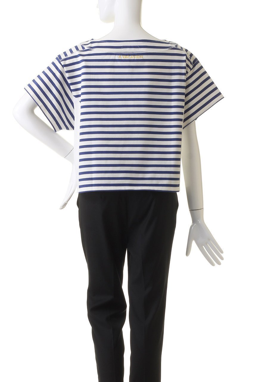 【ア ヴァケーション/A VACATION】の【ELLE SHOP 限定】ボーダーTシャツ(トートバッグ付き) 人気、トレンドファッション・服の通販 founy(ファニー) 　ファッション　Fashion　レディースファッション　Fashion for Women　トップス・カットソー　Cut & Sew Tops　シャツ・ブラウス・オフィスカジュアル　Elegant Blouses & Button-Ups　ロングTシャツ・Tシャツ　Longline T-Shirts & Tees　カットソー・ベーシックTシャツ　Cut-and-Sewn Tops / Stretch Tees & Basics　クロップド　Cropped, Short Length　ショート　Short, Short Length　スリーブ　Sleeve, Long Sleeve / Short Sleeve　フォルム　Silhouette, Form　ボーダー　Border, Stripe　水着　Swimsuit, Swimwear　other-4|ID: prp329100004608394 ipo3291000000032936489