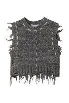 【メゾンスペシャル/MAISON SPECIAL】のDistressed Effect Fringe Knit Vest/ダメージフリンジベスト C.GRY(チャコールグレー)|ID: prp329100004608401 ipo3291000000032936773
